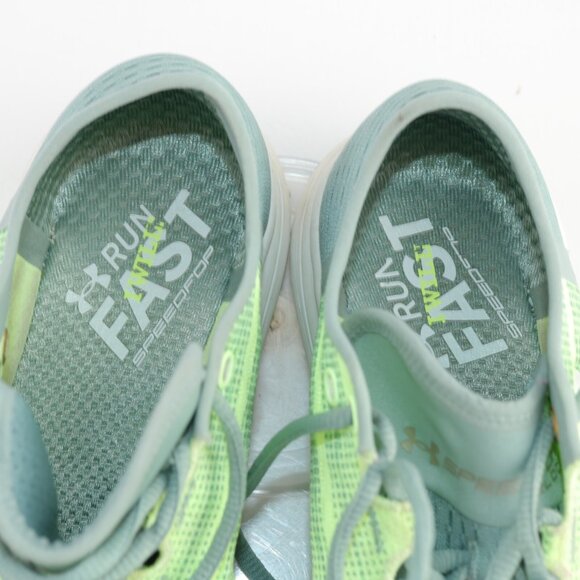 Under Armour Womens SpeedForm Velociti Running Shoe Size 9 Green Gray Sneaker - Picture 10 of 12